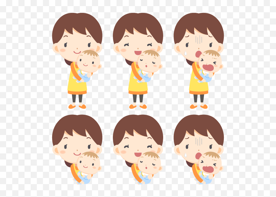 Woman Hug Baby With Different Emotions - Woman Vector Emotions Png Emoji,Emotions Images Free