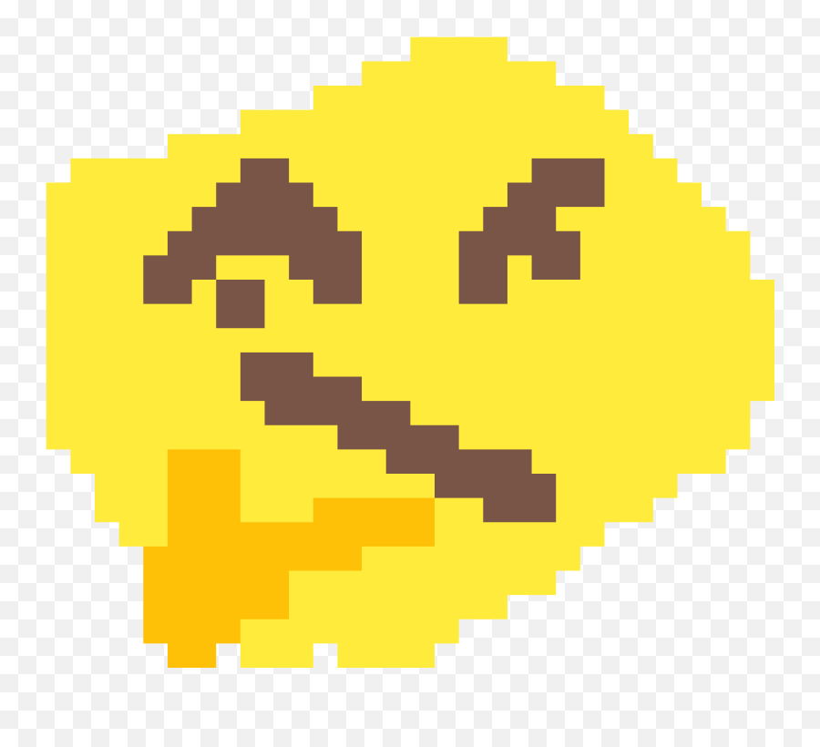 Thonk Pixel Art Emoji,Eyebrow Wiggle Emoticon