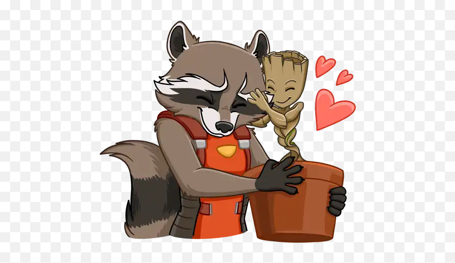 Groot Whatsapp - Cartoon Emoji,Raccoon Emoji Android