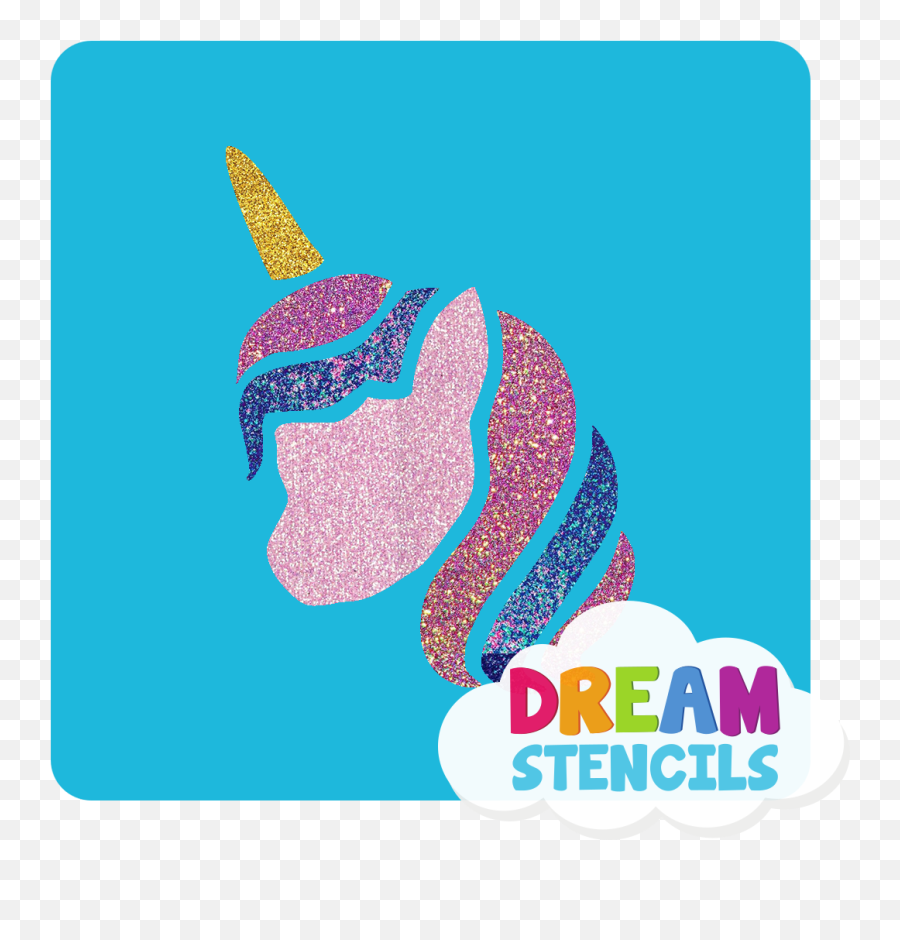 Unicorn Head Glitter Tattoo Stencil - Language Emoji,Tattoo Emoji