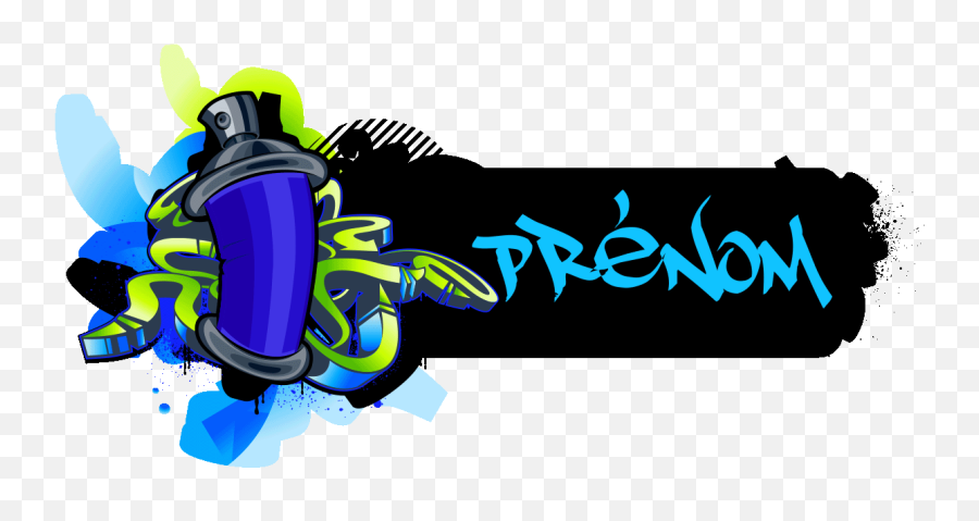 Sticker Prenom Personnalise Bonbonne De Graffiti Ambiance - Graffiti Banners Emoji,Graffiti Emoji