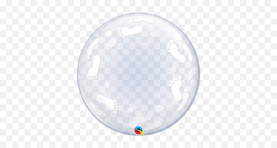 Qualatex Deco Bubble 24 Blue Confetti Dots - Footprint Bubble Balloon Emoji,Confetti Ball Emoji