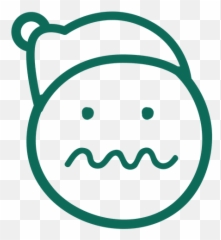 Squiggle Mouth Santa Claus Hat Face - Squiggle Mouth Emoji,Santa Emoticon