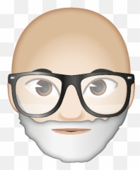 Bald With Beard Wearing - Cartoon Emoji,Emoji With Glasses