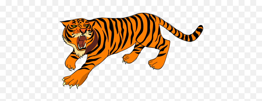 Attacking Tiger - Tiger Clipart Png Emoji,Cat Japanese Emoji