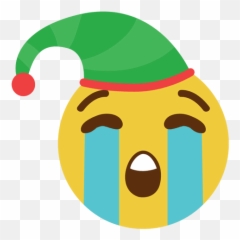 Crying Elf Hat Face Emoticon 1 - Sad Elf Face Emoji,Elf Emoji