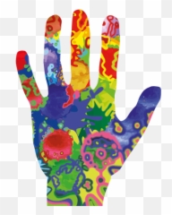 Colorful Five Fingers Open Wide - 5 Fingers Clip Art Emoji,Emoji Bike And Arm