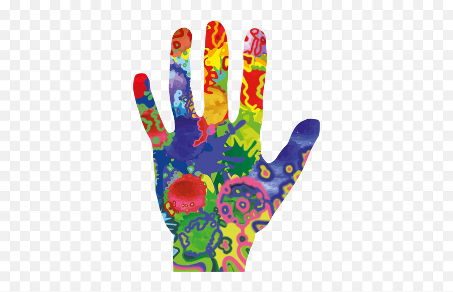 Colorful Five Fingers Open Wide - 5 Fingers Clip Art Emoji,Emoji Bike And Arm