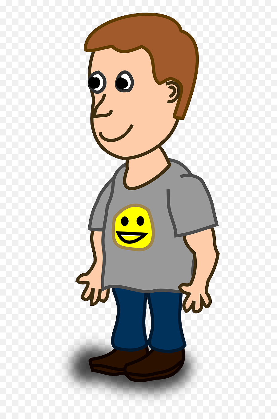 Boy Kid Human Standing Stand - Comic Characters Boy Emoji,Shy Emoticon