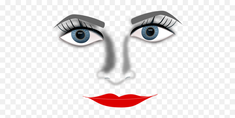 Lady Face Zoomed In Vector Graphics - Eye And Nose Clip Art Emoji,Girl Lipstick Dress Emoji