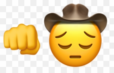 Sad Sadcowboy Cowboy Fist Pump Sadcowboywithfist - Pensive Emoji Transparent