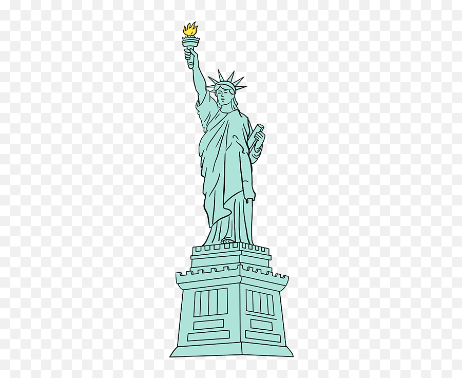 How To Draw The Statue Of Liberty - Statue Of Liberty National Monument Drawing Emoji,Emoji Statue Of Liberty