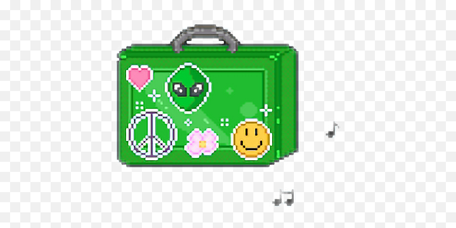 Alien Bag Green Peace Pixel Aesthetic - Briefcase Emoji,Alien Box Emoji