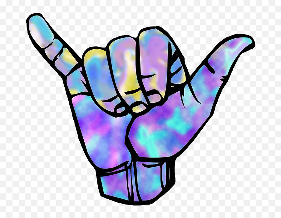Freetoedit Hands Metal Finger - Shaka Tie Dye Sticker Emoji,Metal Hands Emoji