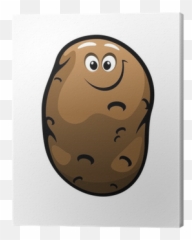 Smiling Cartoon Farm Potato Vegetable Canvas Print U2022 Pixers - We Live To Change Cartoon Brown Potatoes Emoji,Peanut Emoticon