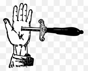 Stab Clipart - Black And White Emoji