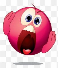 Smiley Terrified Pink Emoticon Clipart I2clipart - Royalty Emoji Assustado Azul,Facebook Fish Emoticon