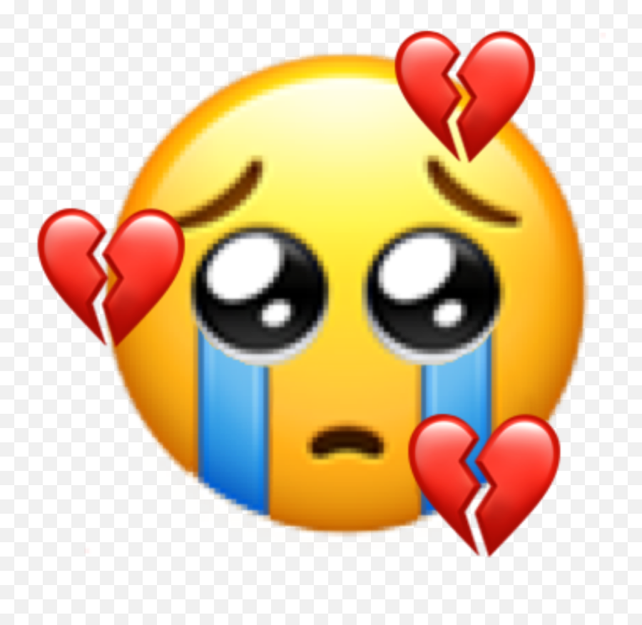 Heartbroken Emoji Aesthetic Sticker By - Happy,Heartbroken Emoji