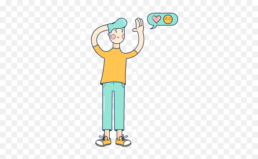 Love From Afar Boy Character - Transparent Png U0026 Svg Vector File Happy Emoji,Emoji Dab On Em