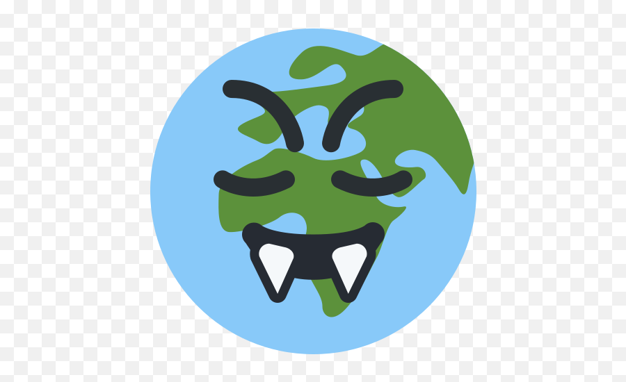 Sad Earth Emoji,Fangs Emoji