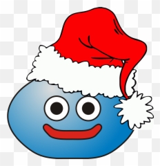 Santa Hat Slime - Dragon Quest Slime Santa Emoji,Santa Emoticon