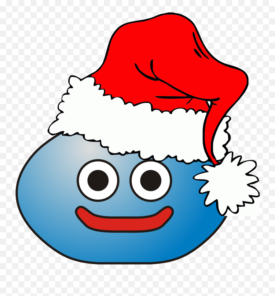 Santa Hat Slime - Dragon Quest Slime Santa Emoji,Santa Emoticon
