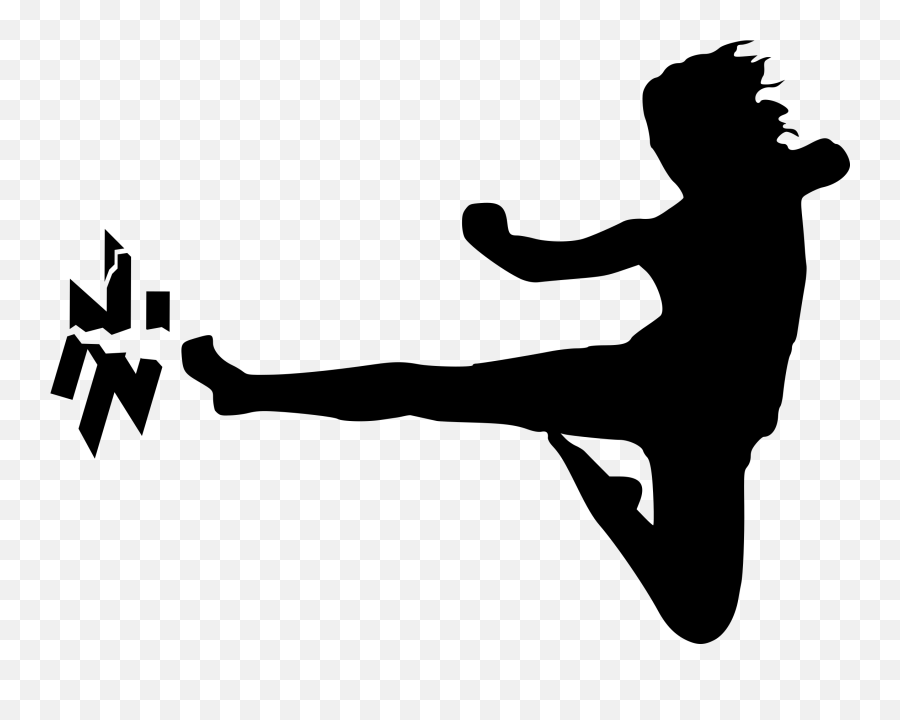 Karate Kick Clipart - Flying Kick Clipart Emoji,Karate Emoji