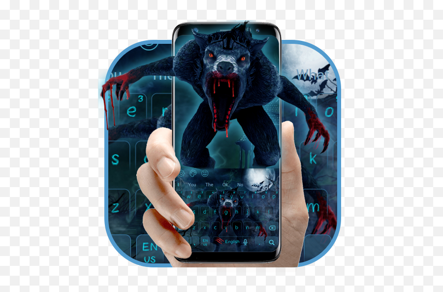 Bloody Werewolf Horror Keyboard Theme - Portable Communications Device Emoji,Panther Emoji Iphone