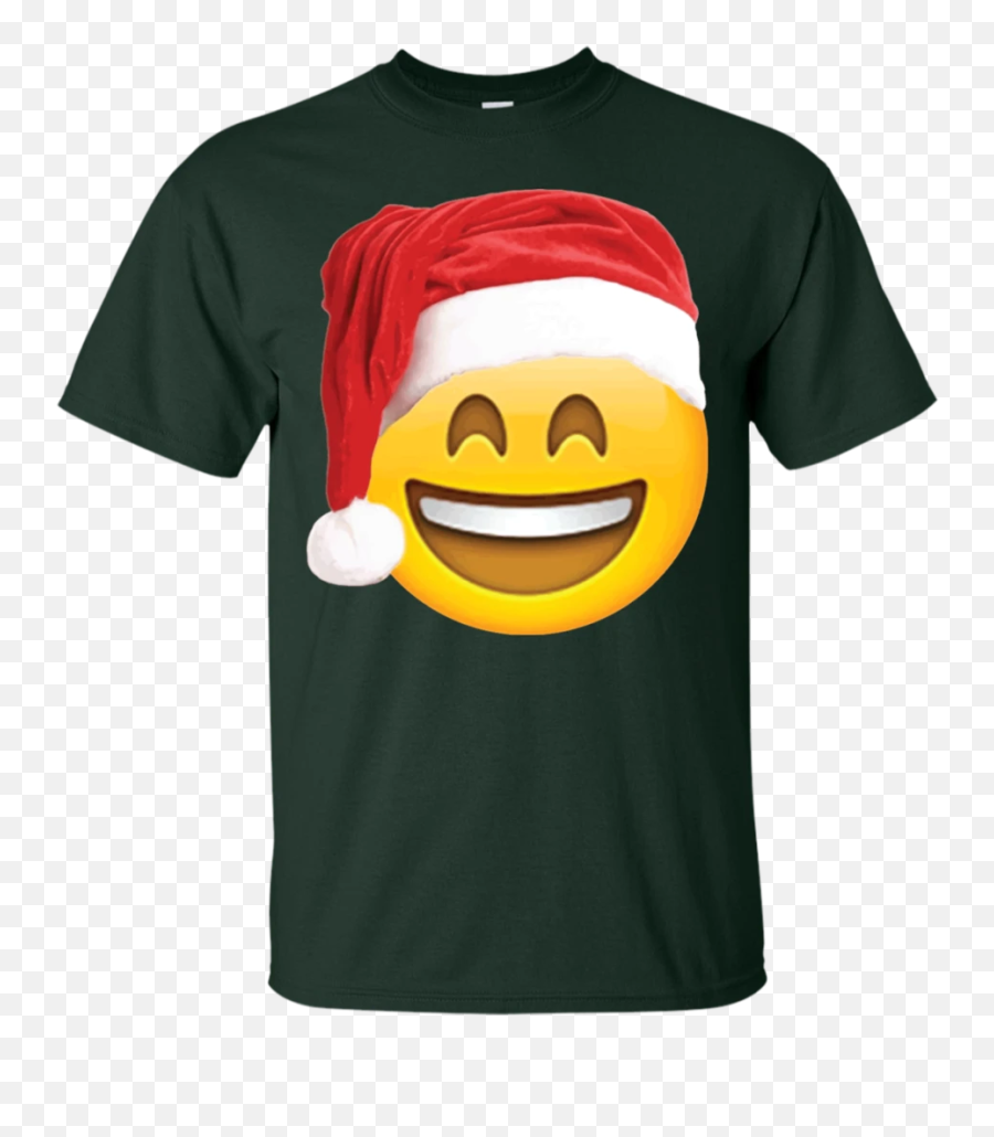 Emoji Christmas Shirt Smiley Face Santa Hat Family Set T - Hocus Pocus Can T Sit With Us Shirts,Black Santa Emoji