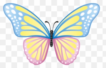 Light Blue And Light Pink Butterfly - Swallowtail Butterfly Emoji,Butterfly Emoji