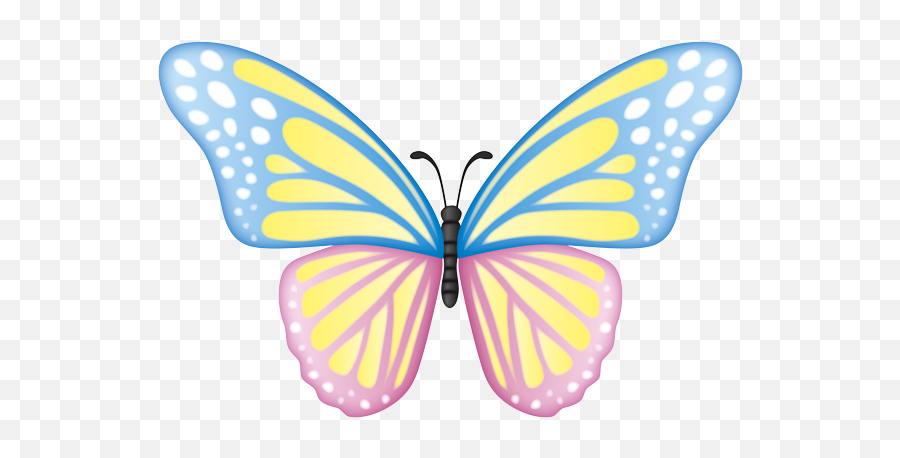 Light Blue And Light Pink Butterfly - Swallowtail Butterfly Emoji,Butterfly Emoji