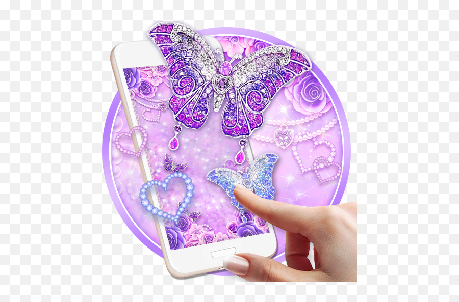 Download Butterfly Glitter Diamond 3d Lock Screen Wallpaper - Glitter Screen Lock Emoji,Butterfly Emoji Android