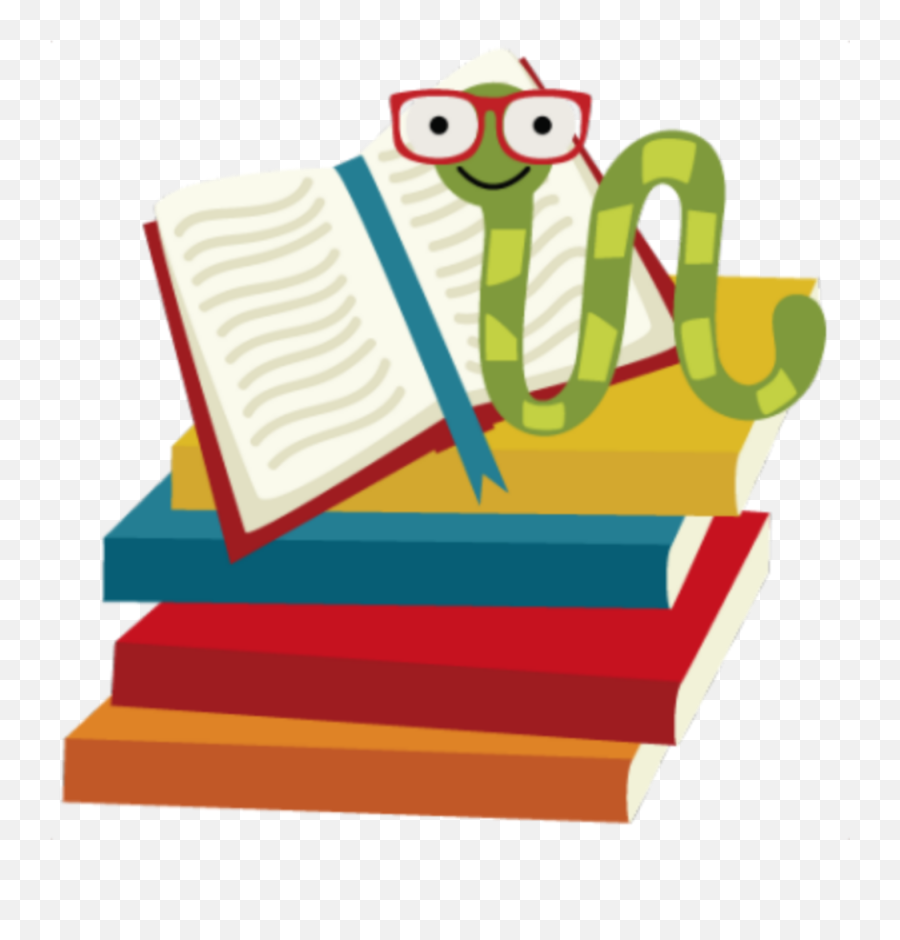 Colorful Pages Stack Green Bookworm - Transparent Background Clip Art Books Emoji,Bookworm Emoji