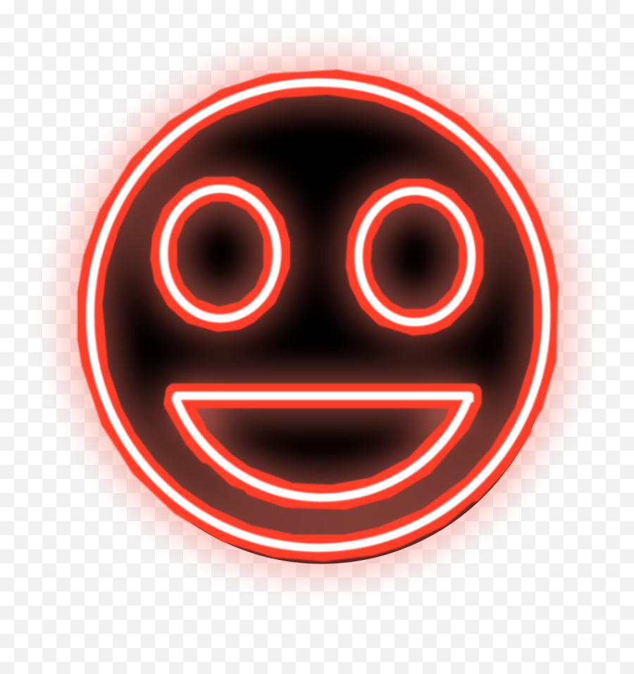 Happy Happiness Red Neon Face Circle Sticker By U200eu200eu200eu200e - Happy Emoji,Positive Emoji