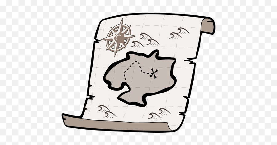 Old Treasure Paper Map - Treasure Map Clip Art Emoji,Treasure Chest Emoji