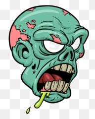 Cartoon Zombie Head Png Clipart - Kid Zombies Easy To Draw Emoji