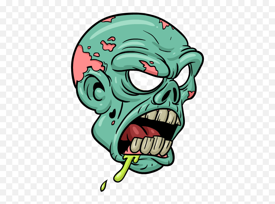 Cartoon Zombie Head Png Clipart - Kid Zombies Easy To Draw Emoji,Zombie Emoji Png