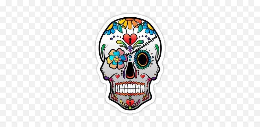 Sugar Skull Stickers Pack 1 - Sugar Skull Background Emoji,Sugar Skull Emoji