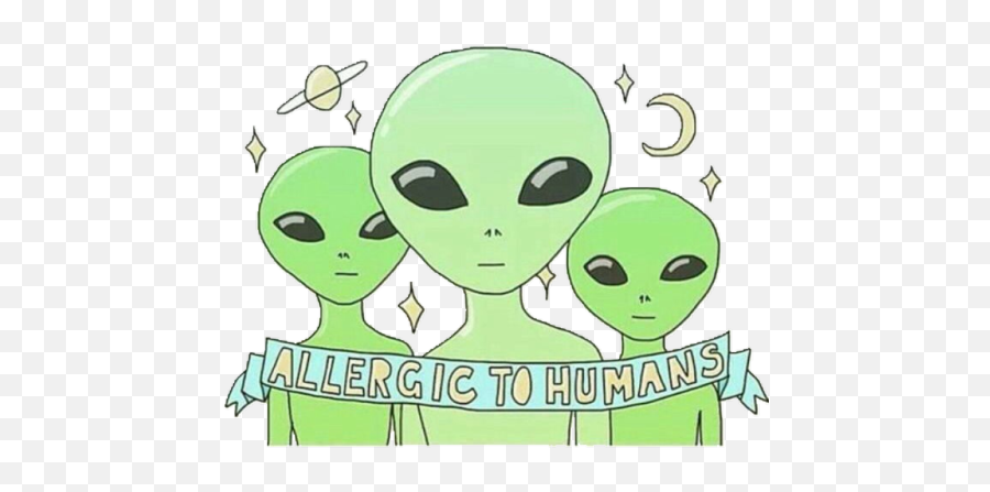 Desenhos Fofos Tumblr - Am Allergic To Humans Emoji,Emoji Area 51