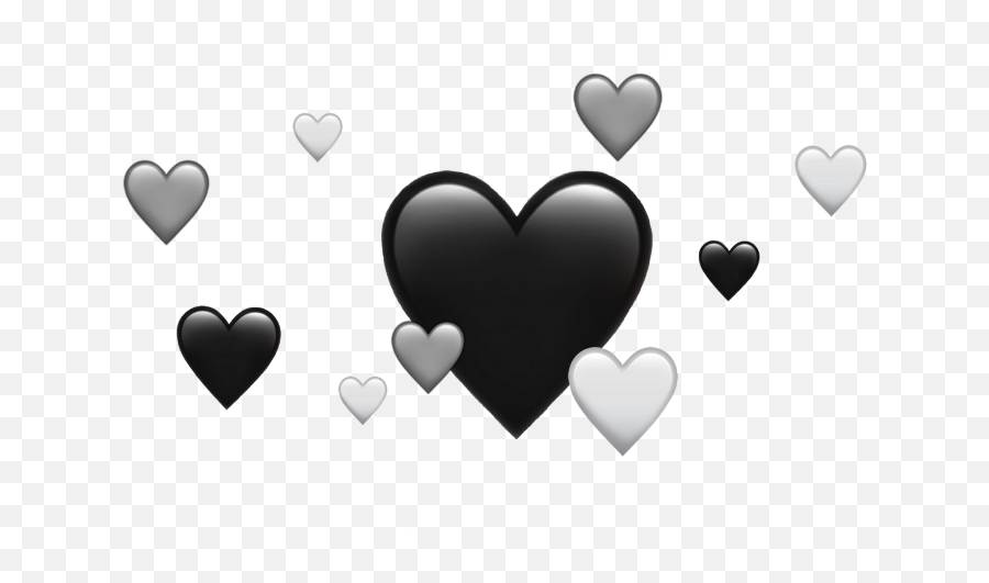 Greyscale Hearts Emoji Iphone - Heart,White Heart Emoji Iphone