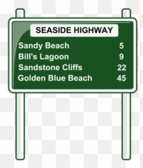 Road Distances Sign Vector - Highway Signs Clip Art Emoji
