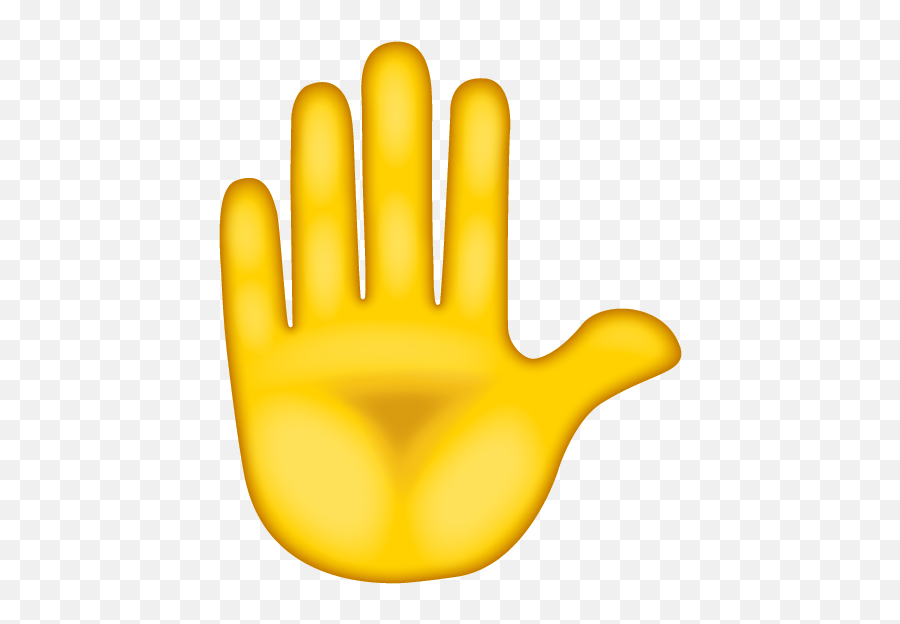 Raised Hand - Sign Emoji,Emoji Waving Hand
