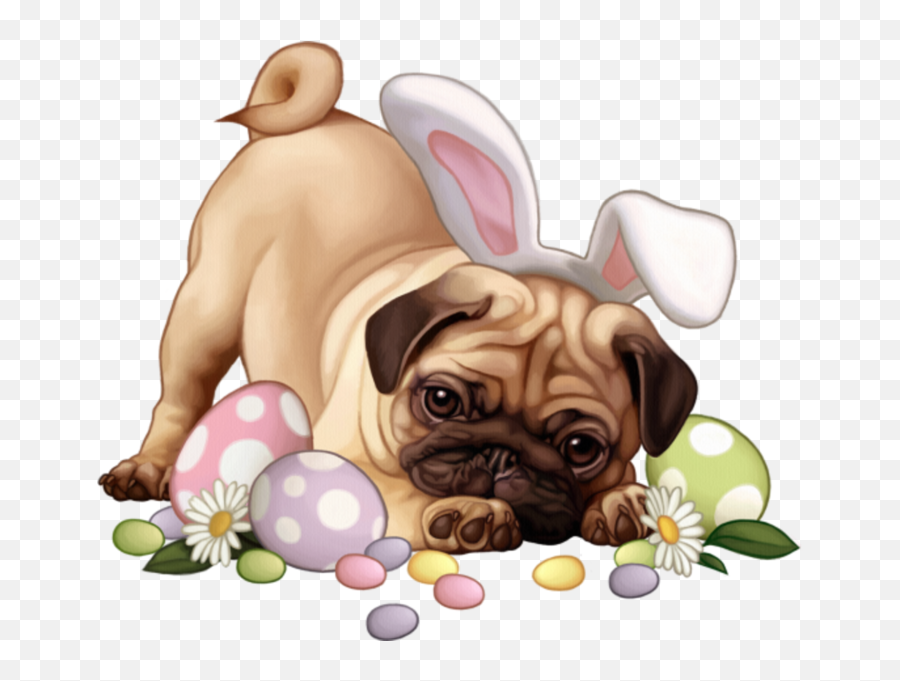 Woof Happy Easter Png Official Psds - Happy Easter Pug Emoji,Happy Easter Emoji