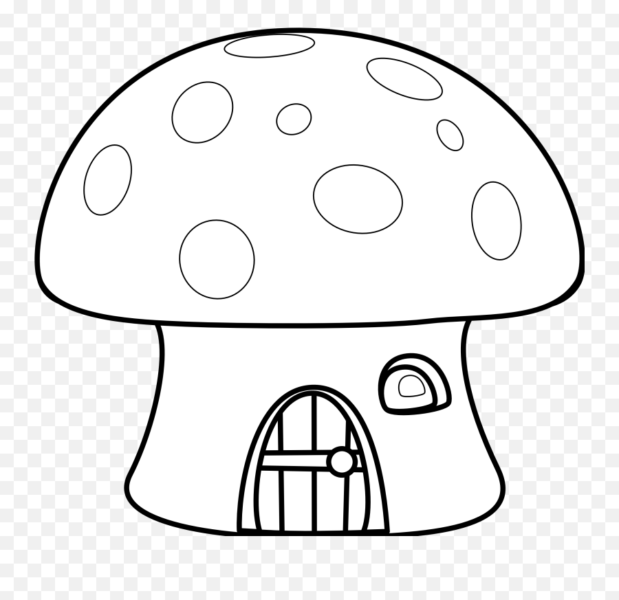 Cute Fairy Tail Mushroom Houses Clip Art Sun Cloud By - Mushroom House Black And White Emoji,Mushroom Man Emoji