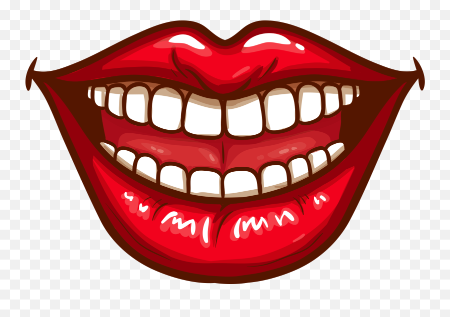 Smiling Mouth Png Clip Art Free - Smile Cartoon Pop Art Emoji,Hand Over Mouth Emoji