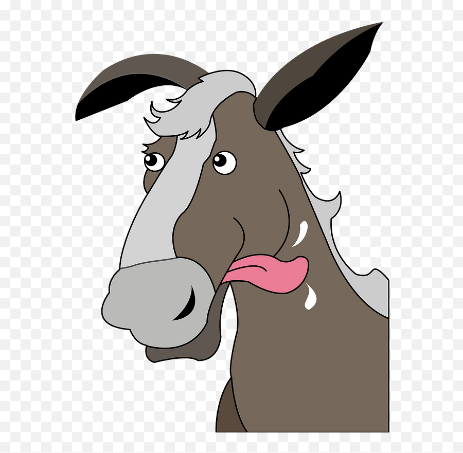 Cartoon Horse With Protruding Tongue Clipart - Cartoon Png Mule Emoji,Kentucky Derby Emoji