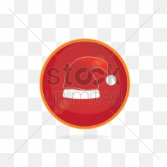 Santa Cap Button Vector Image - Circle Emoji,Santa Emoticon