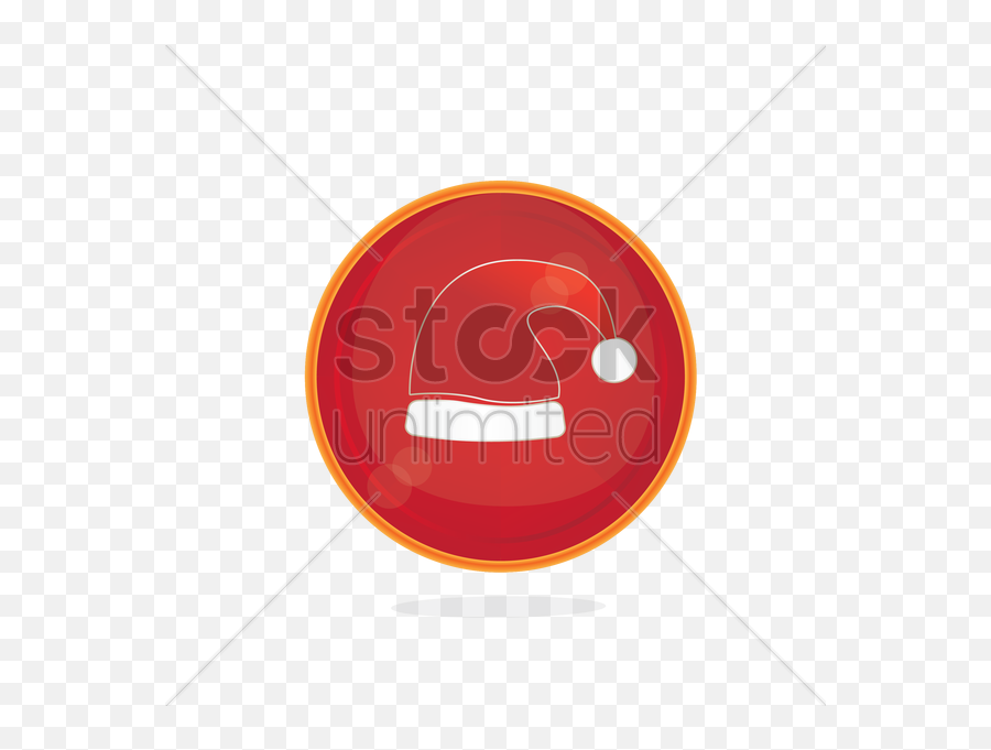 Santa Cap Button Vector Image - Circle Emoji,Santa Emoticon