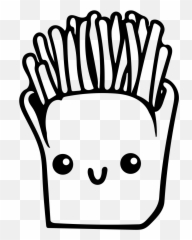 962 French Fries Free Clipart - Kawaii Images Black And White Emoji,Flag Fish Fries Emoji