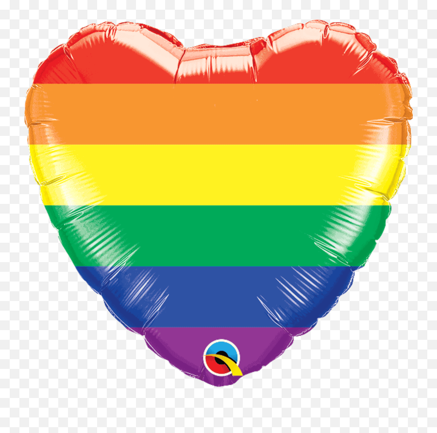 Rainbow Heart Foil Balloon 18 - Rainbow Pride Balloons Emoji,Rainbow Heart Emoji